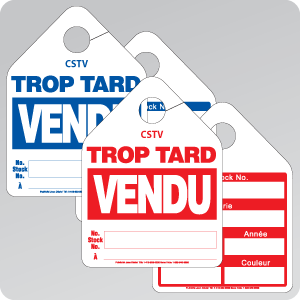 CARTE DE STOCK - TROP TARD VENDU